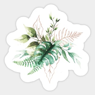 Watercolor Leaf Bouquet Sticker